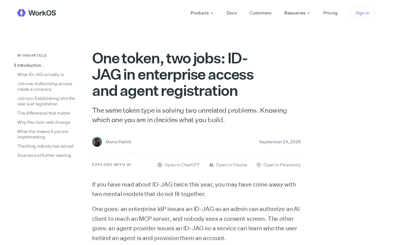 The Dual Role of ID-JAG Tokens: Enterprise Access Control vs. Agent Registration Explained