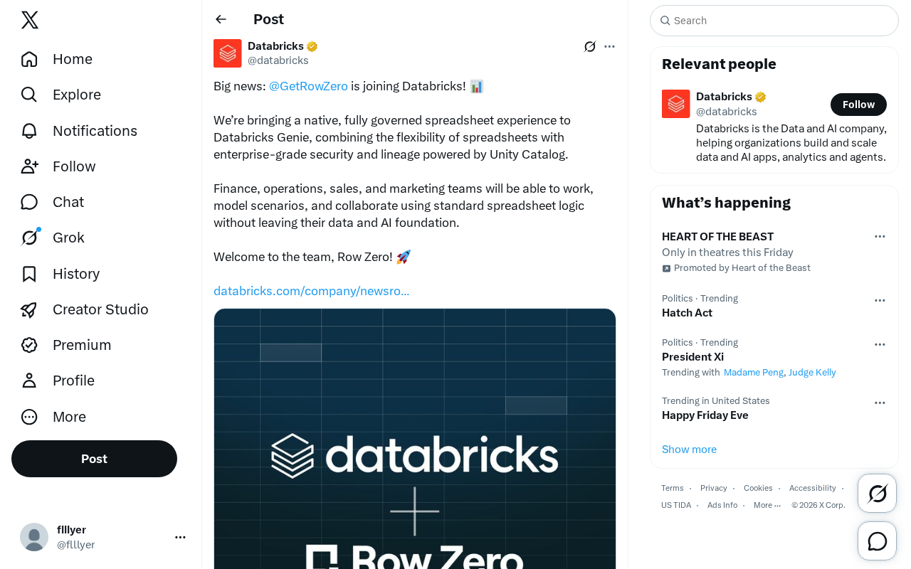 Row Zero加入Databricks:企业级电子表格体验直连Genie