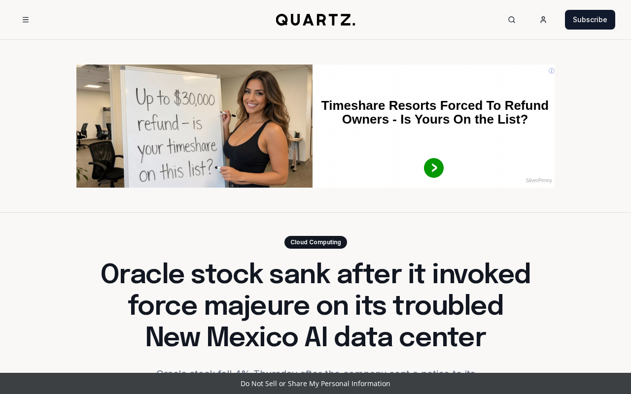 Oracle Invokes Force Majeure on New Mexico AI Data Center Project