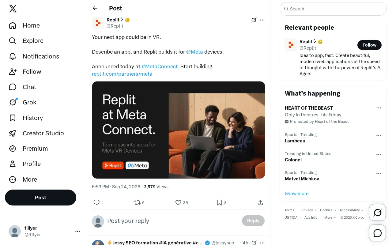 Replit announces VR app generation capability at Meta Connect