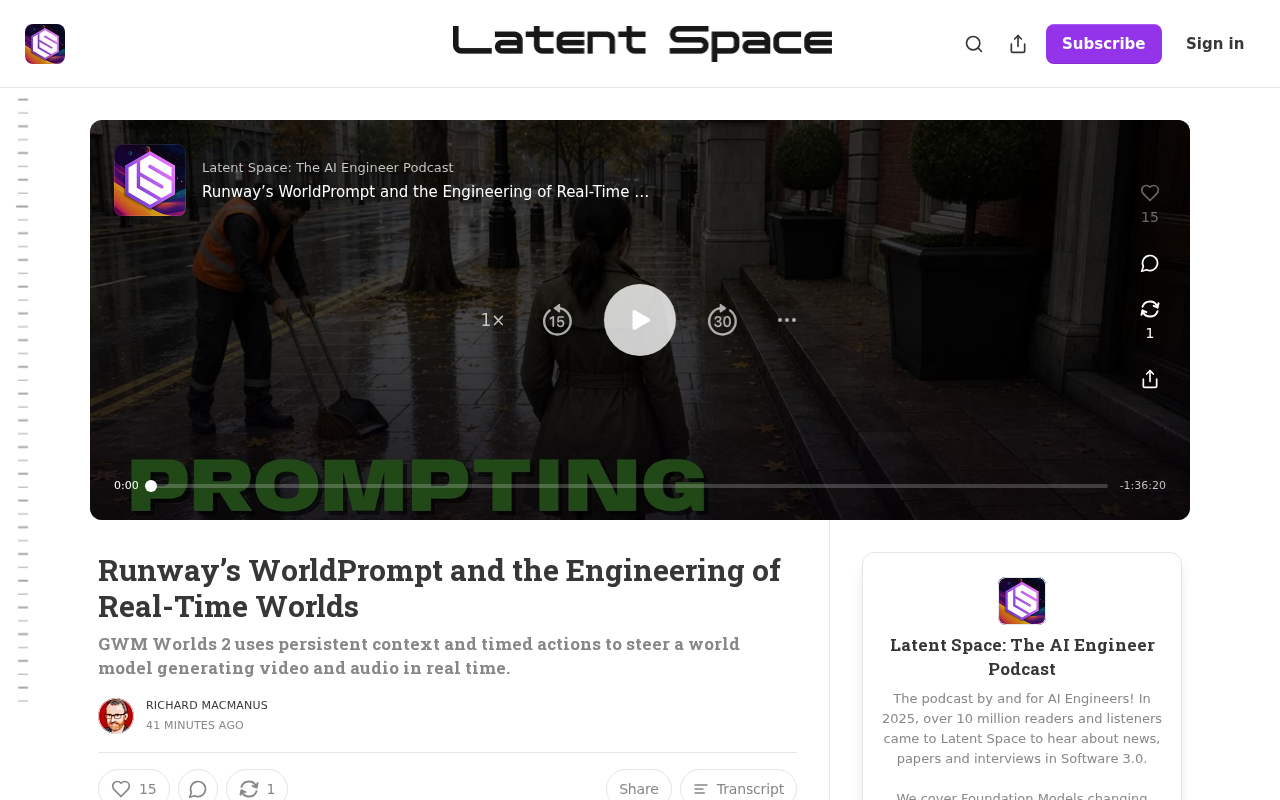 Runway WorldPrompt解析:实时世界模型的工程化突破