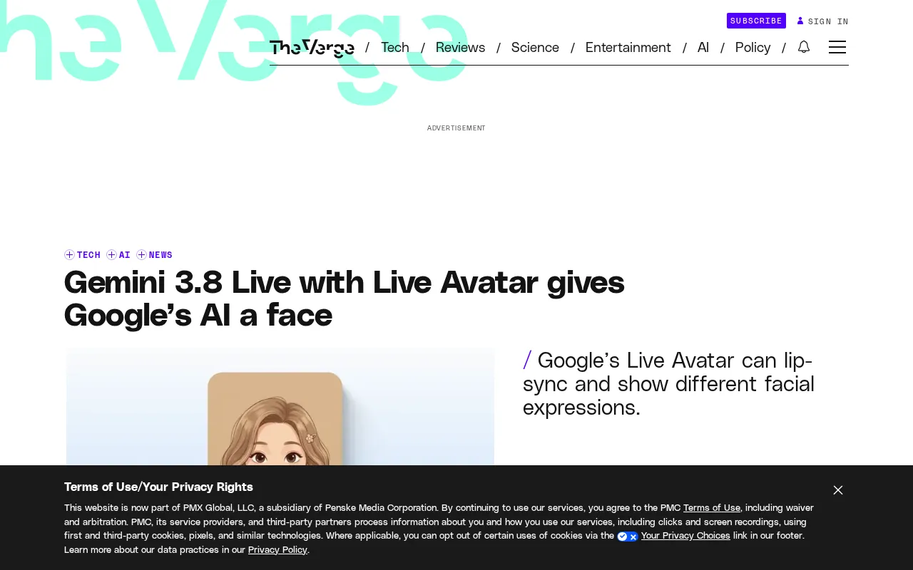 Gemini 3.8 Live with Live Avatar