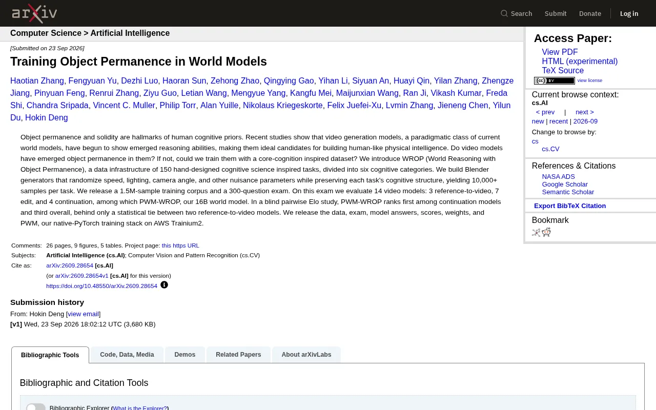 Training 'Object Permanence' in World Models: A Deep Dive into the WROP Dataset and PWM Model