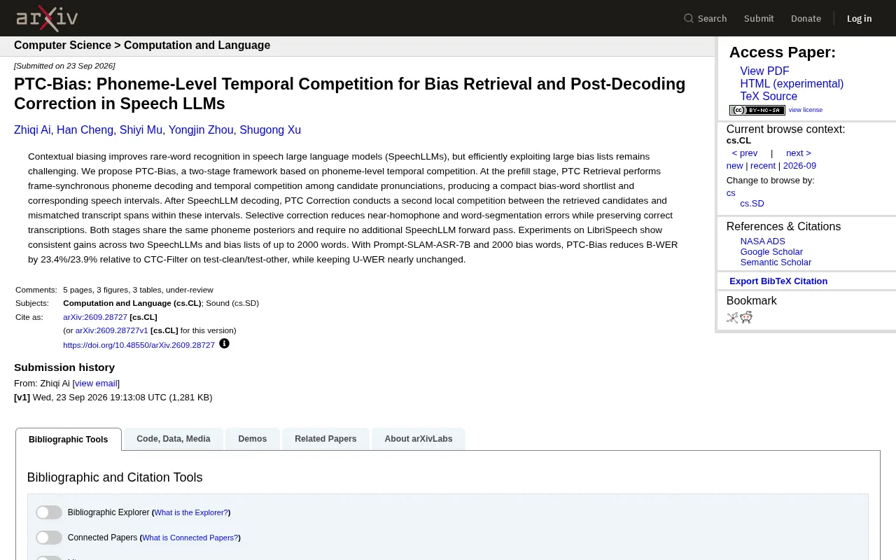 PTC-Bias: Improving Rare Word Recognition in Speech LLMs via Phoneme-Level Temporal Competition