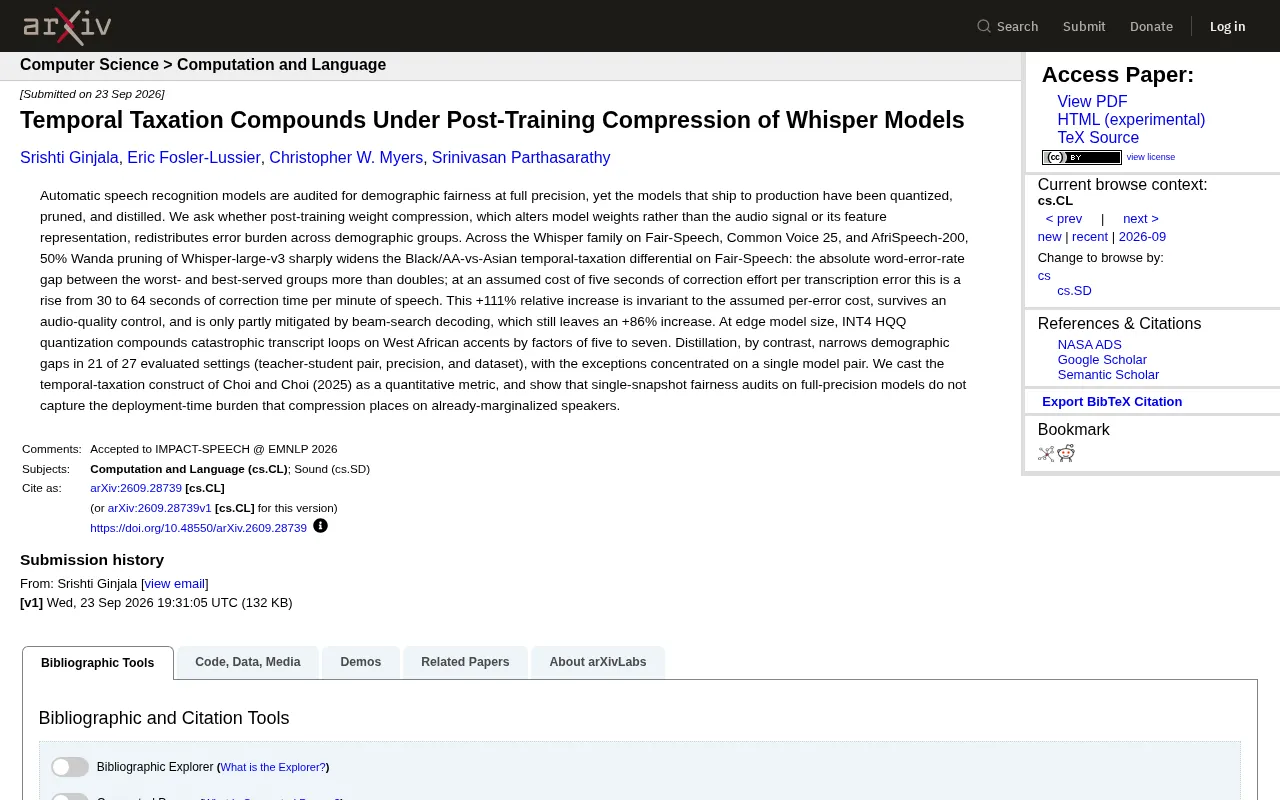 How Model Compression Amplifies Group Disparities in Whisper Speech Recognition