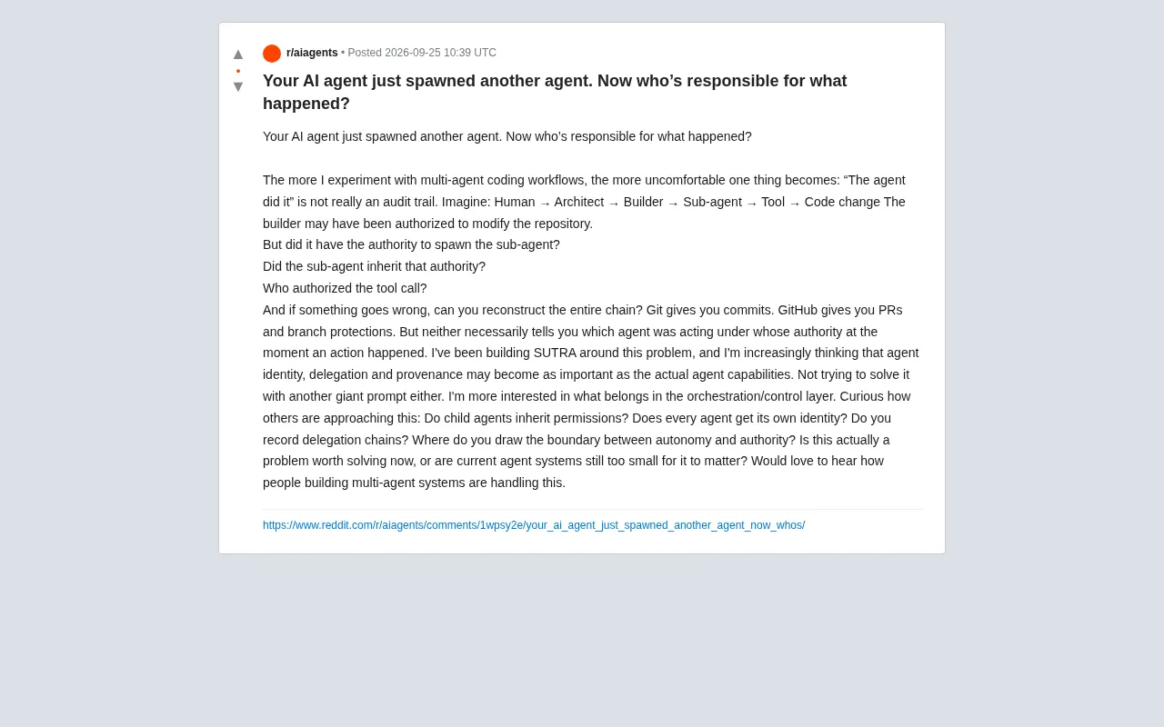 When AI Agents Spawn Themselves: The Accountability Problem in Multi-Agent Systems