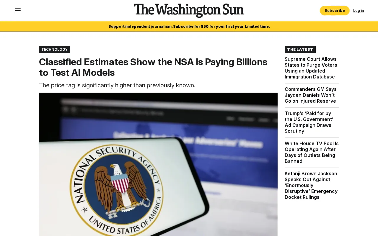 Classified Budget Revealed: NSA Spending Billions to Test AI Models