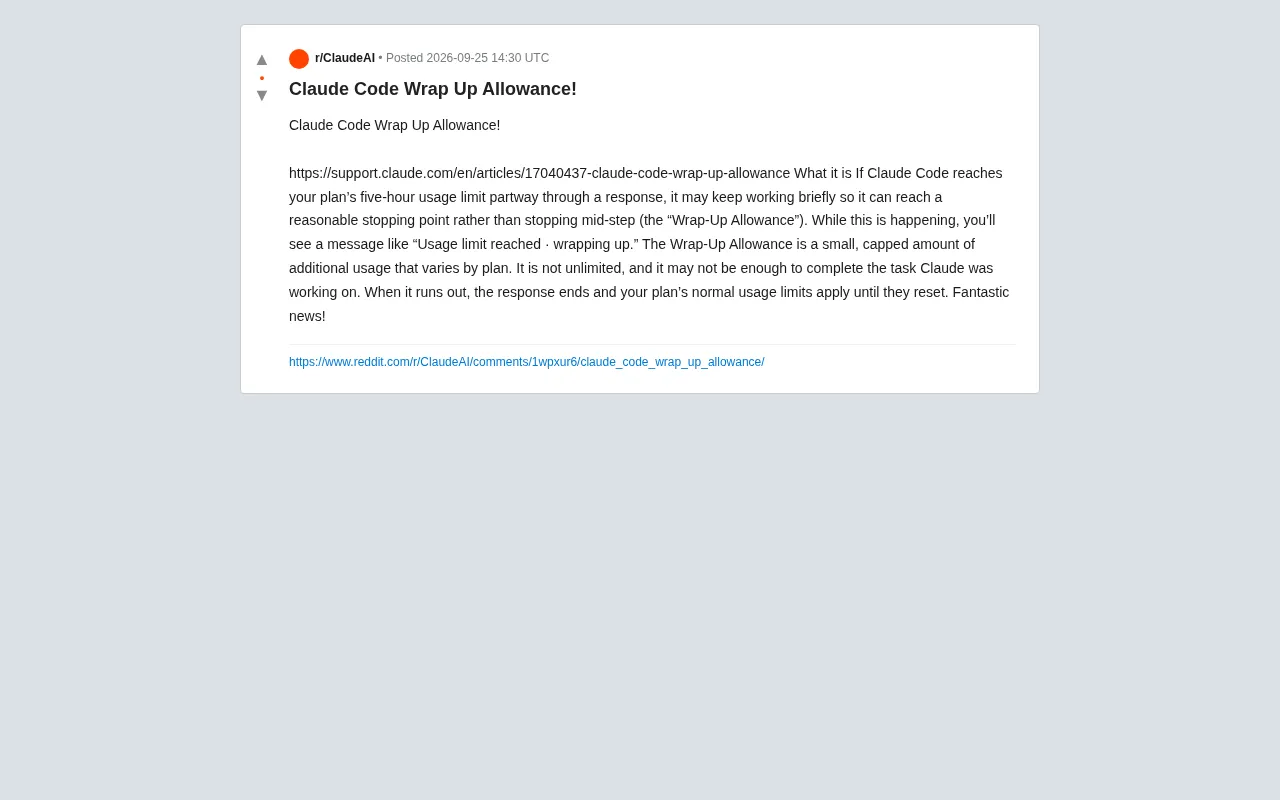 Claude Code Wrap Up Allowance