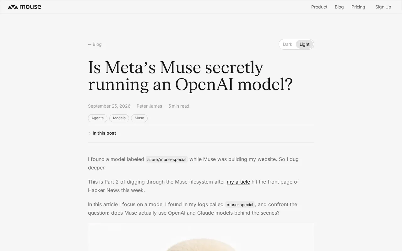 Meta的Muse疑似调用OpenAI模型?muse-special标签引热议