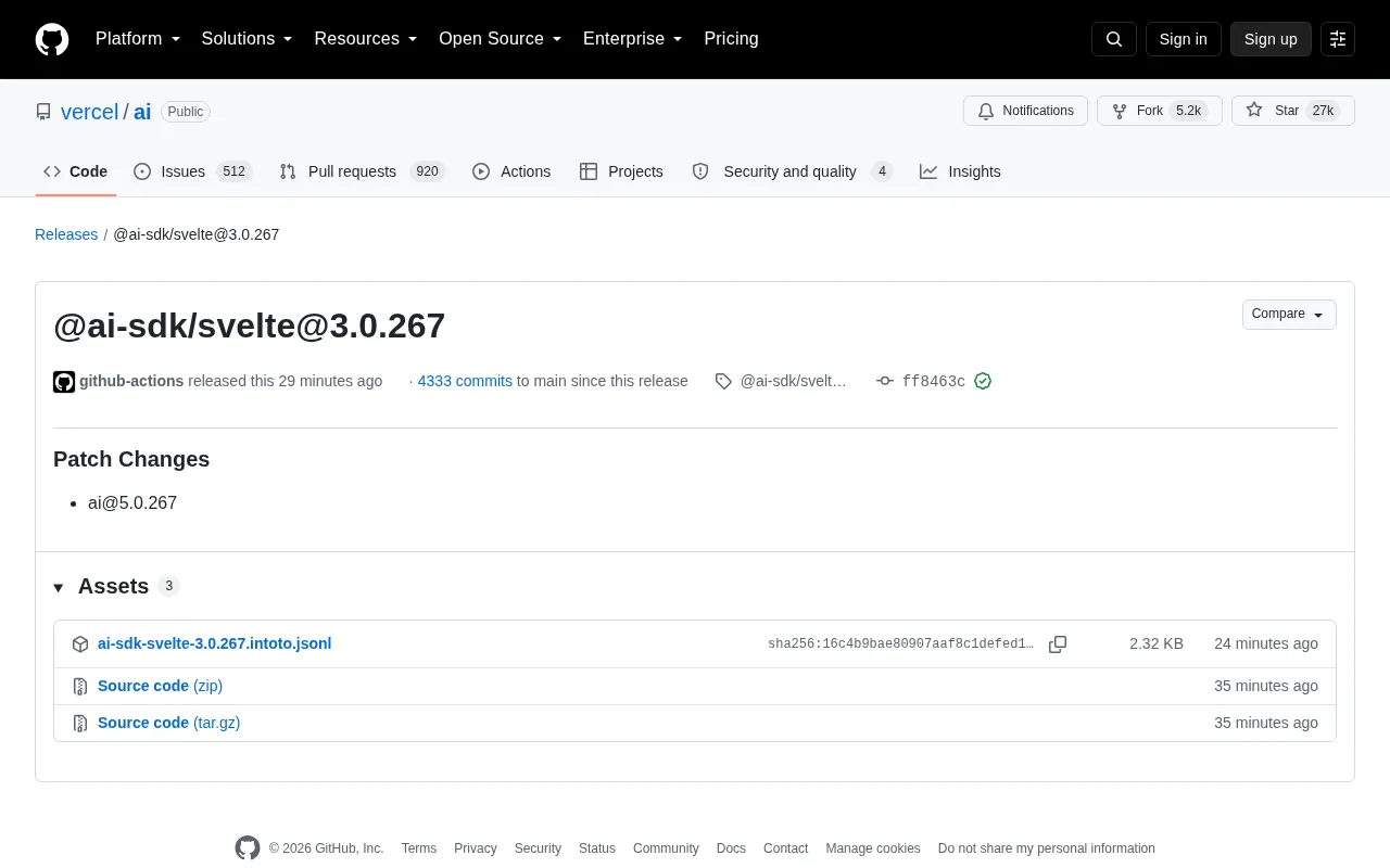 @ai-sdk/svelte 3.0.267 Patch Update Explained