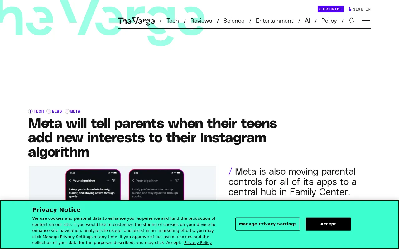 Meta's New Feature: Parents Can View Their Children's Instagram Interest Tags and Algorithm Preferences
