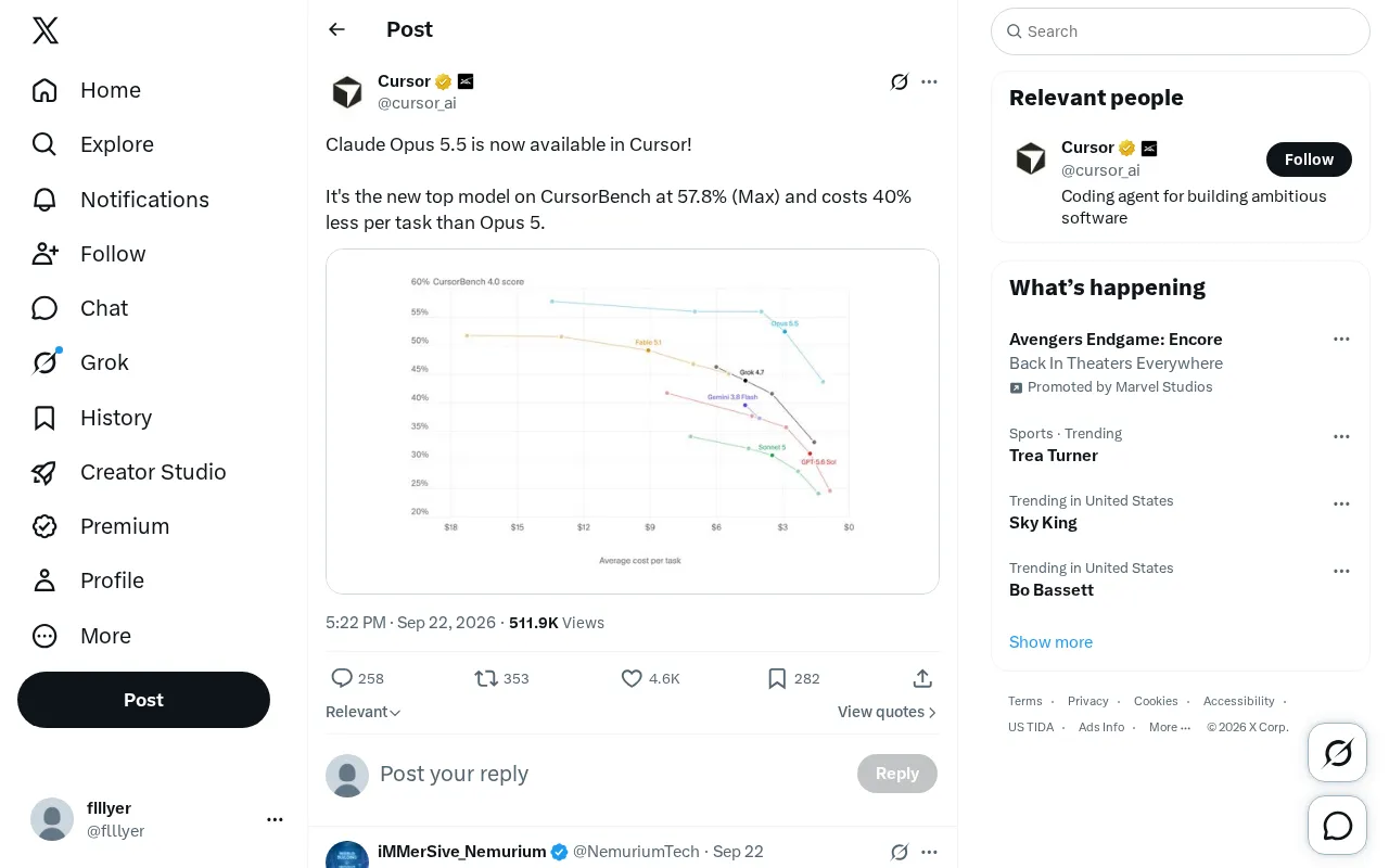 Claude Opus 5.5 Arrives on Cursor: Tops CursorBench, Cuts Costs by 40%