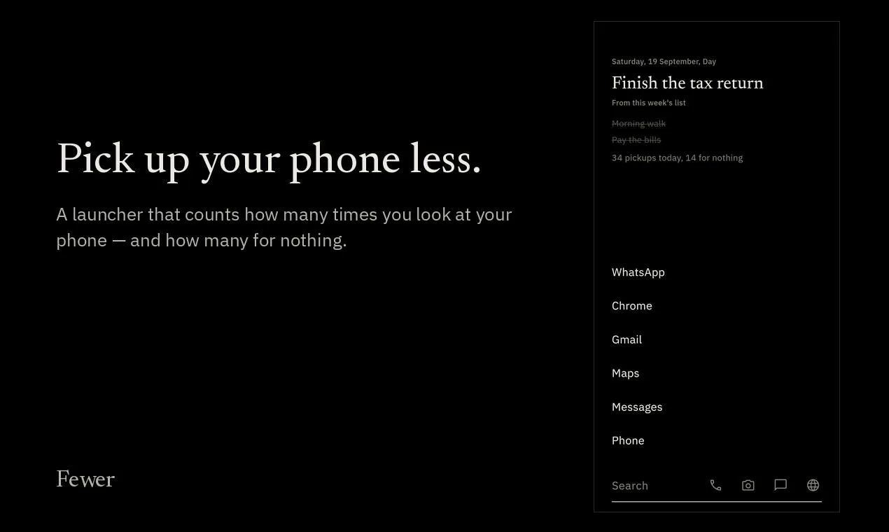 Fewer: A Minimalist Android Launcher That Redefines Focus Through 'Pickups'