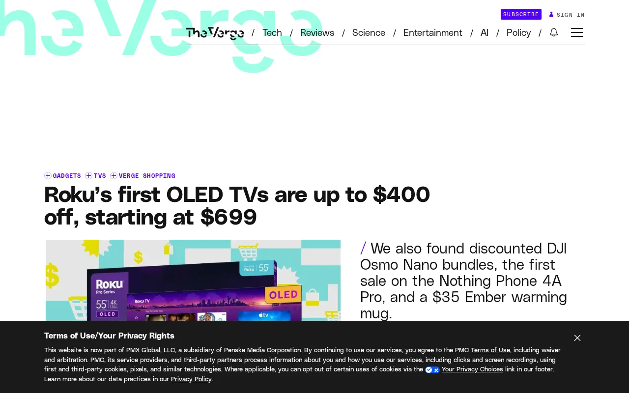 Roku's first OLED TV promotion