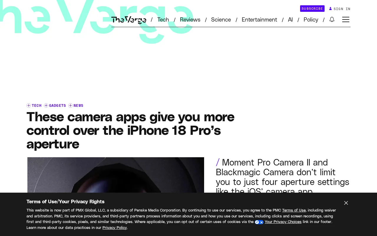 Third-Party Camera Apps Unlock All Aperture Stops on iPhone 18 Pro's Variable Aperture