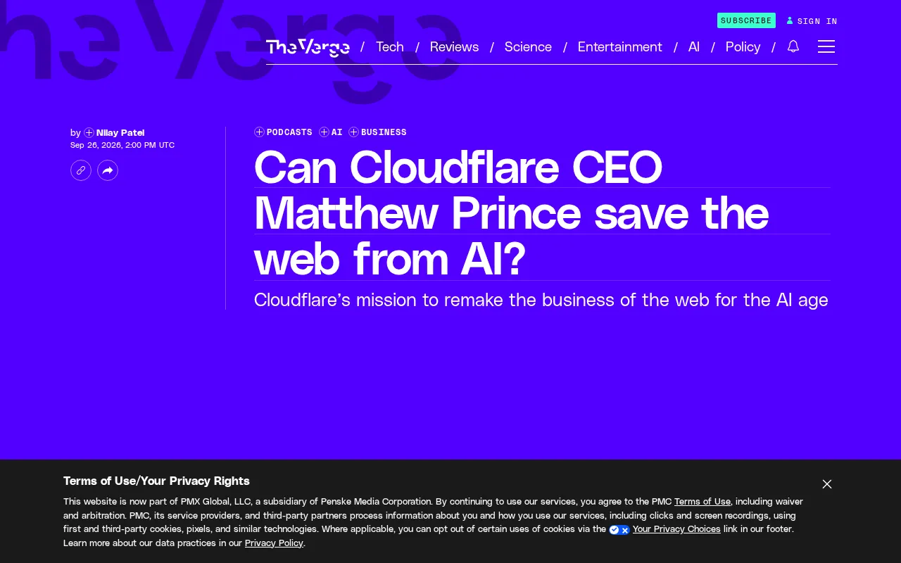 Cloudflare CEO on the Web Crisis and Content Ecosystem Rebuild in the AI Era