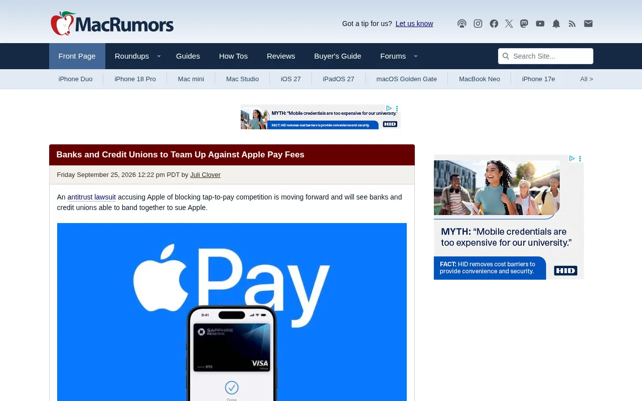 银行与信用合作社联手抵制Apple Pay手续费