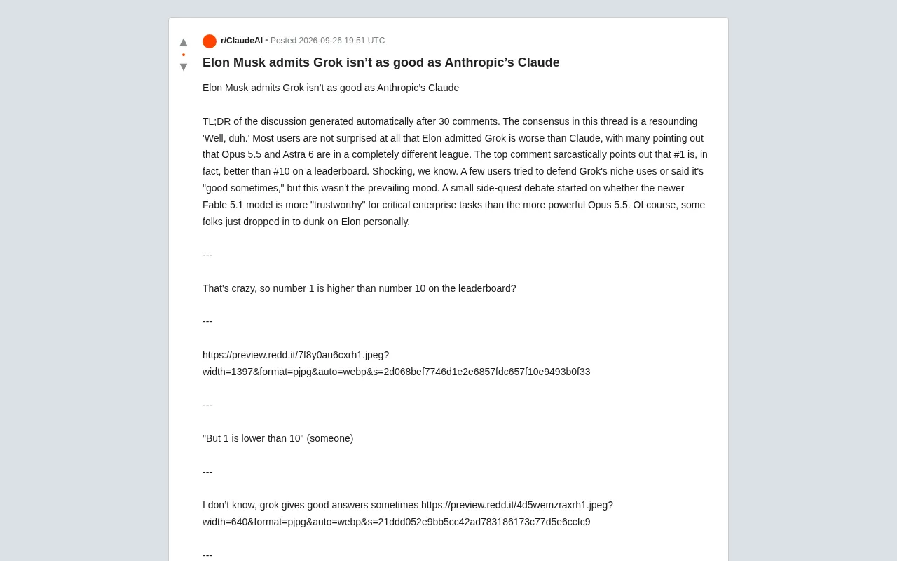 Musk Admits Grok Falls Short of Claude: A Confession Nobody Saw Coming (But Everyone Already Knew)