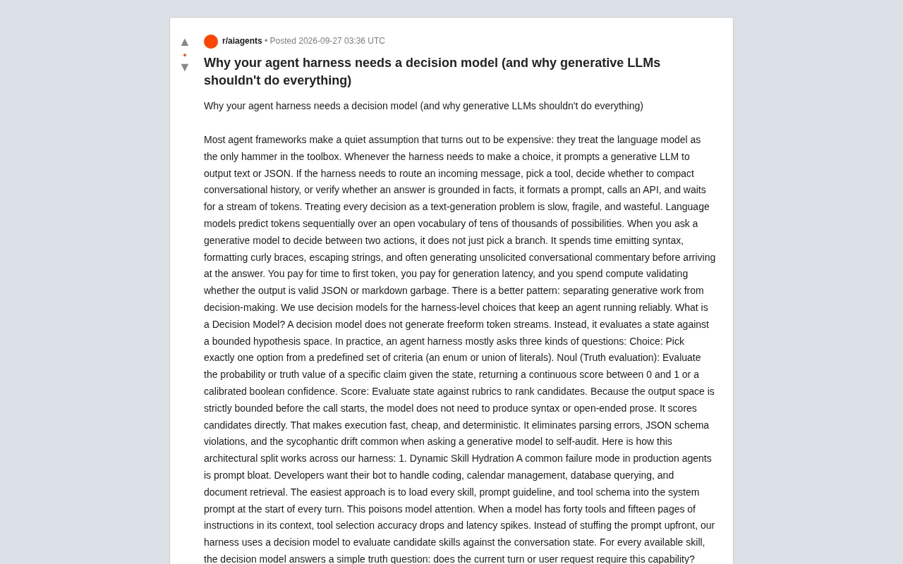 为什么AI Agent需要决策模型?别让生成式LLM包揽一切