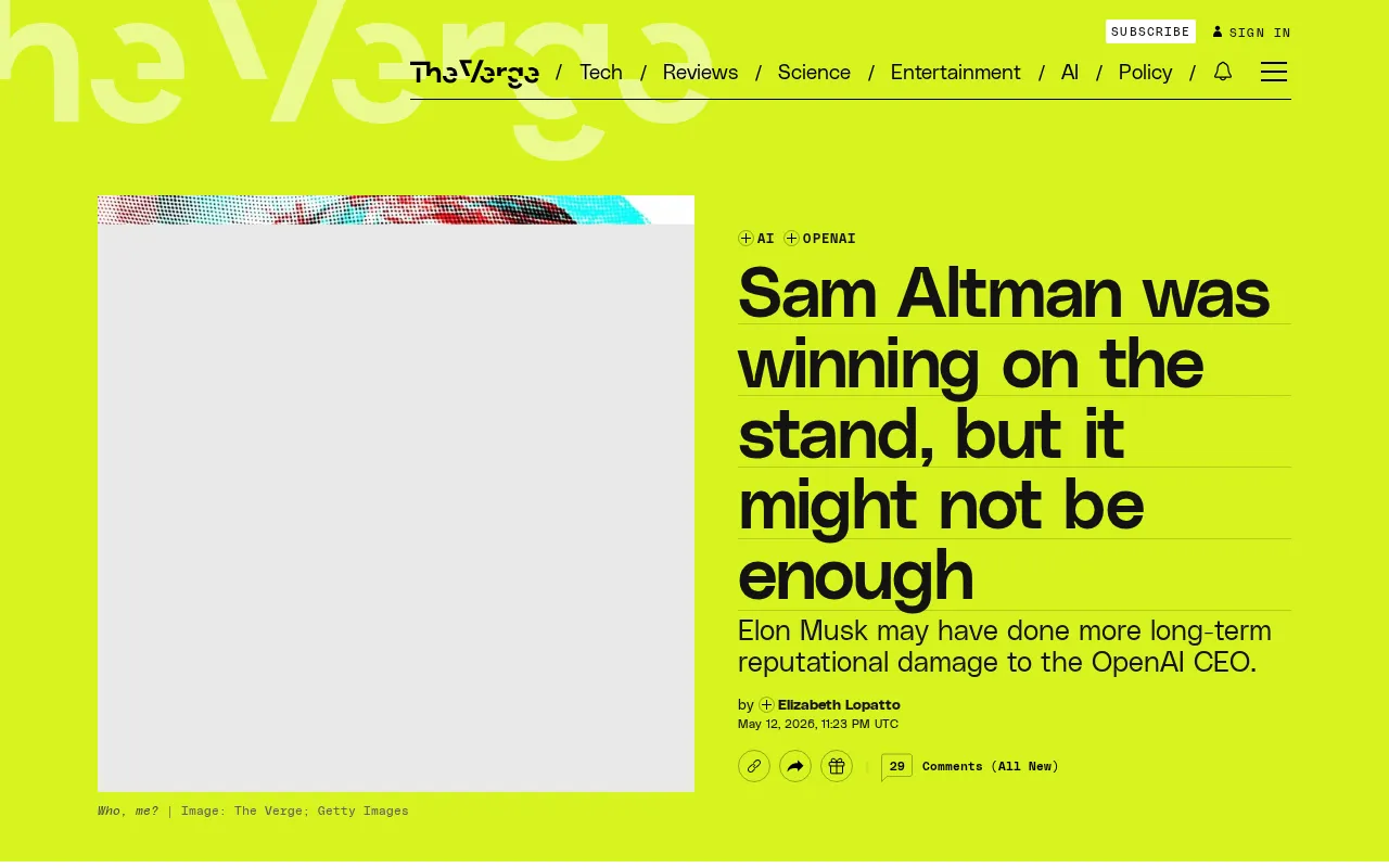 Altman Takes the Stand: Winning the Courtroom Presence, But Maybe Not the Case