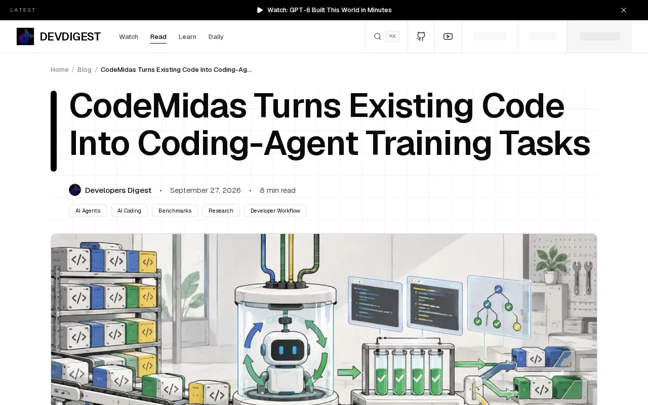 CodeMidas:把现有代码变成编程智能体的训练任务