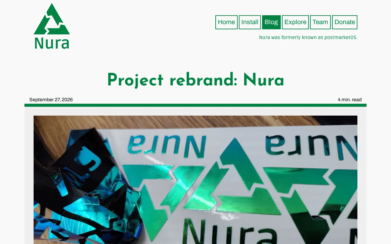 postmarketOS rebrands as Nura