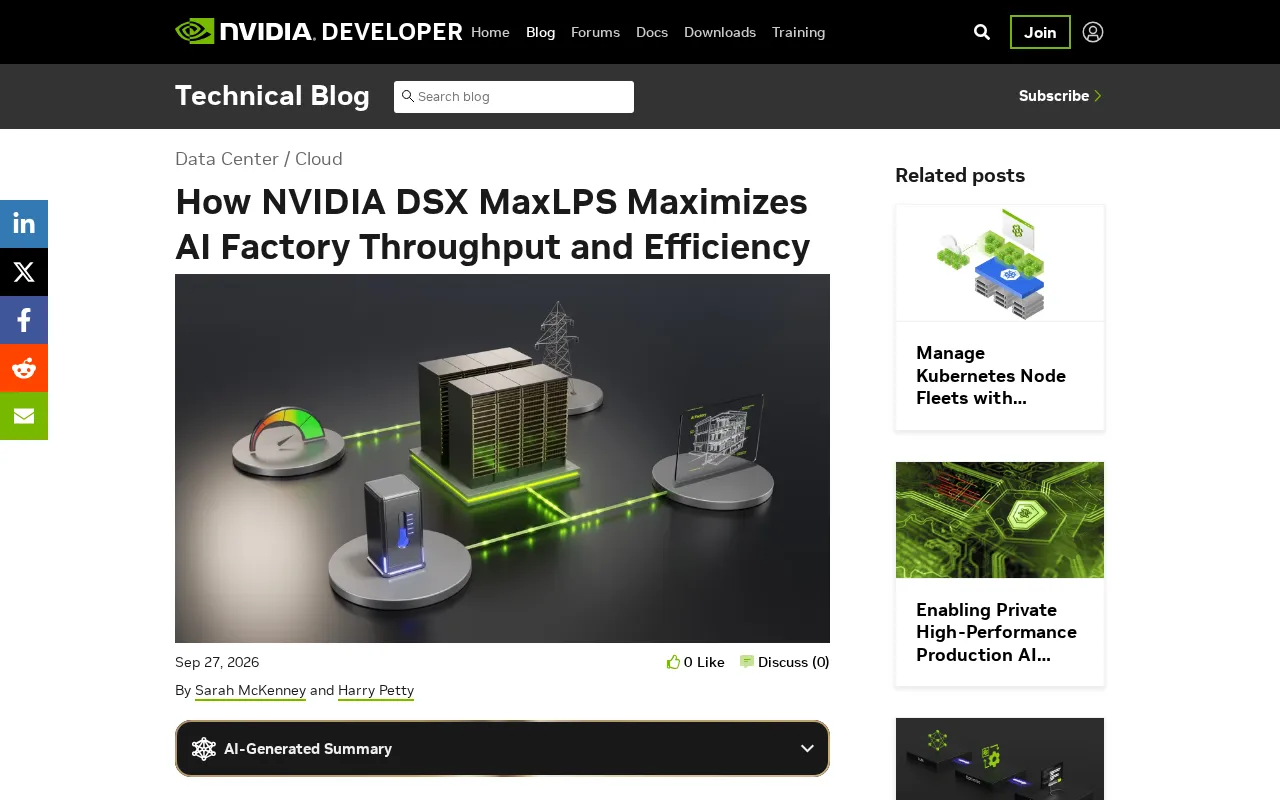 NVIDIA DSX MaxLPS: How to Squeeze Every Watt Out of an AI Factory