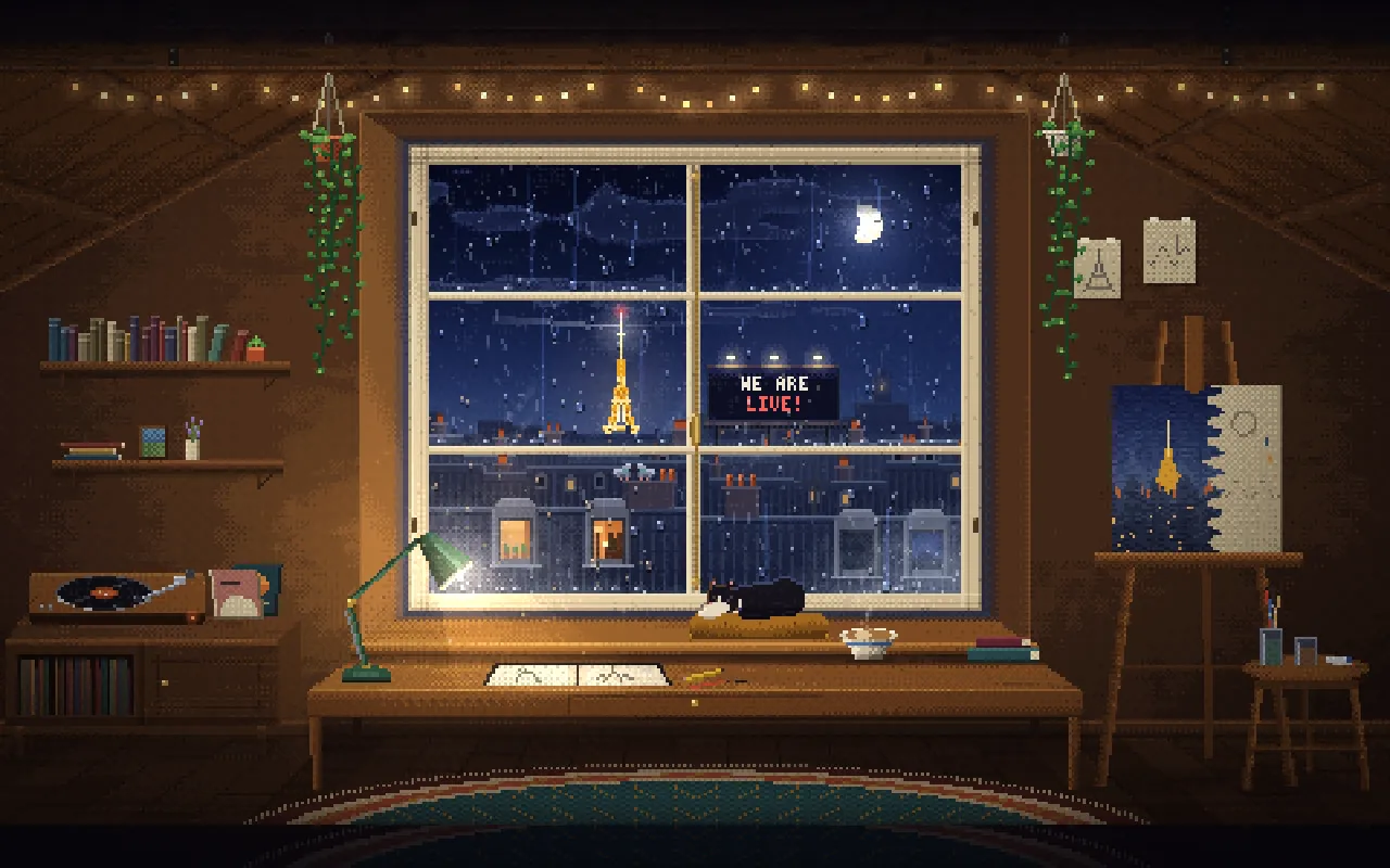 Lofi Cities Pixel City Nightscape