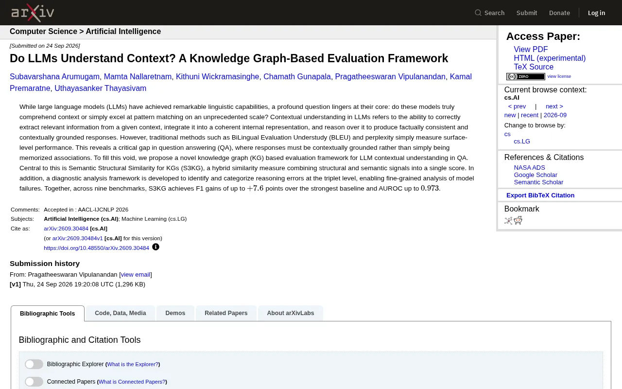 Do LLMs Really Understand Context? A Knowledge Graph Evaluation Framework Offers New Answers