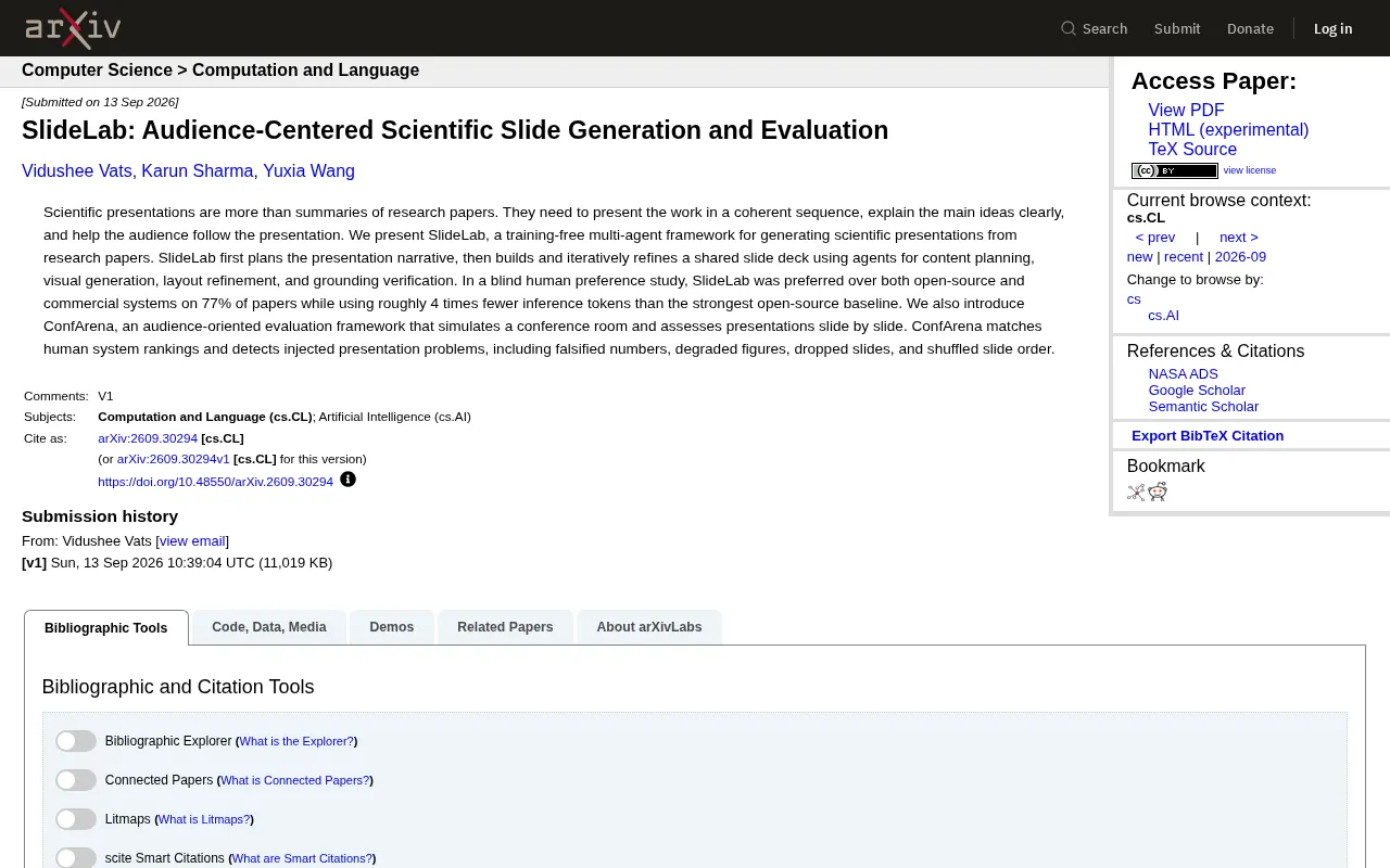 SlideLab:AI多智能体自动生成科研幻灯片,人类偏好率达77%