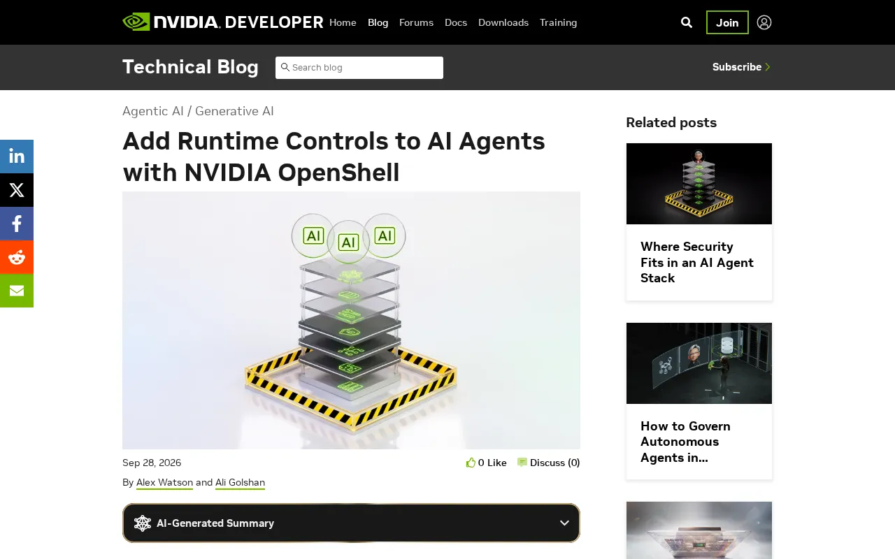 NVIDIA OpenShell: Adding Runtime Safety Controls to AI Agents
