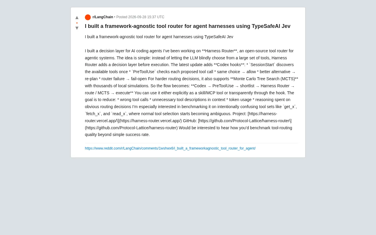 Harness Router: A Tool Routing Decision Layer Built for AI Agents