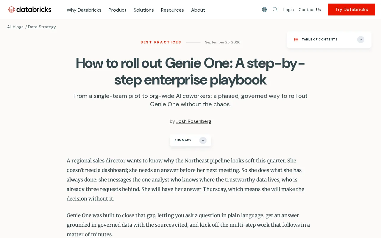 Enterprise AI Agent Deployment Guide: A Phased Implementation Playbook with Genie One