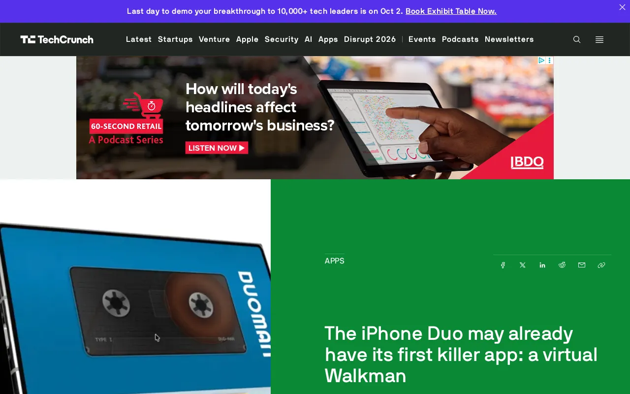 A Killer App for the iPhone Duo Has Arrived: Turning a Foldable into a Virtual Walkman