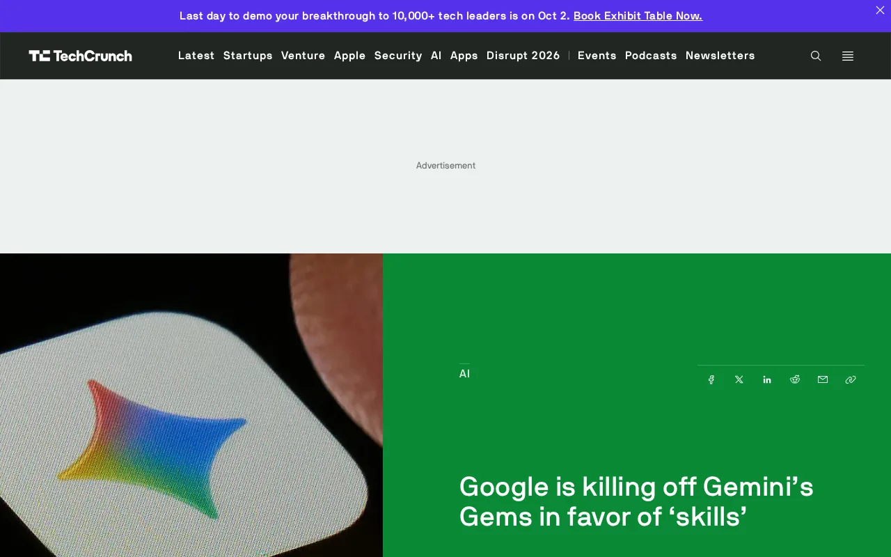 Google Deprecates Gemini Gems in Favor of New Skills Feature