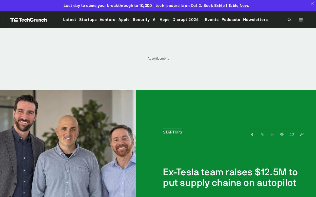 Ex-Tesla Team Raises $12.5M to Rebuild Supply Chains with AI Agents