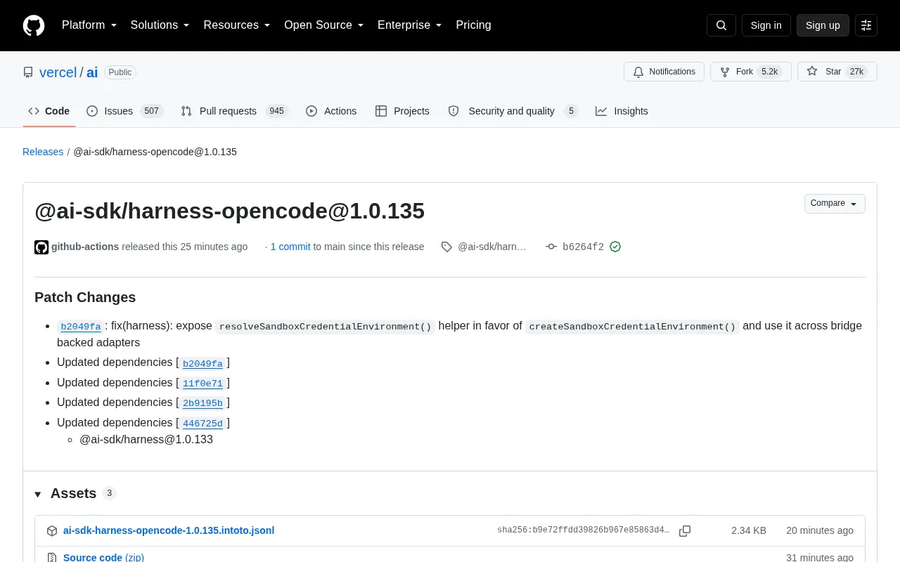 Vercel AI SDK Update: harness-opencode Patch Fix Analysis