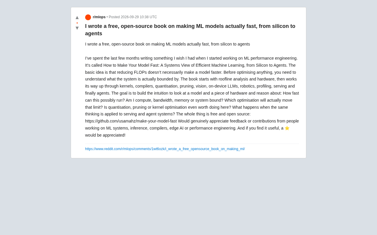 Free & Open-Source: A New Book on Systematically Speeding Up ML Models, from Silicon to Agents