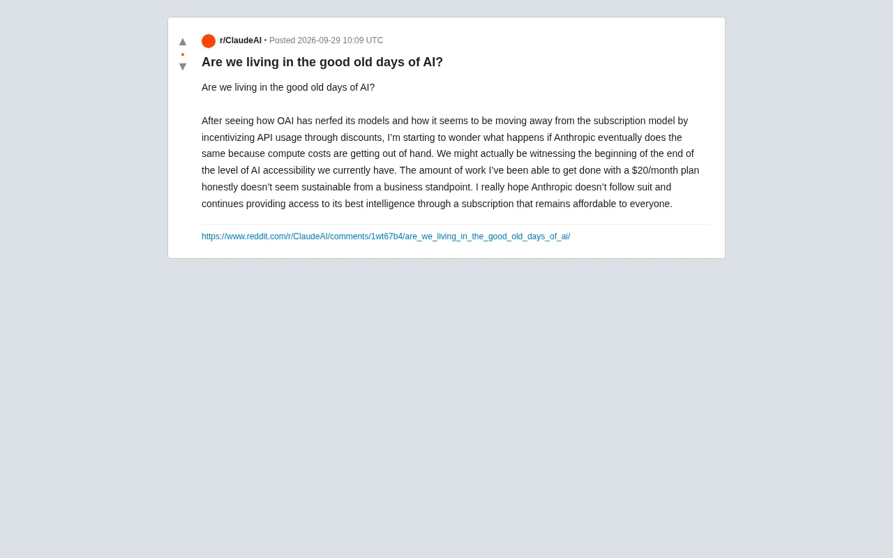 Are We Living in the Golden Age of AI? The Subscription Model May Be Coming to an End