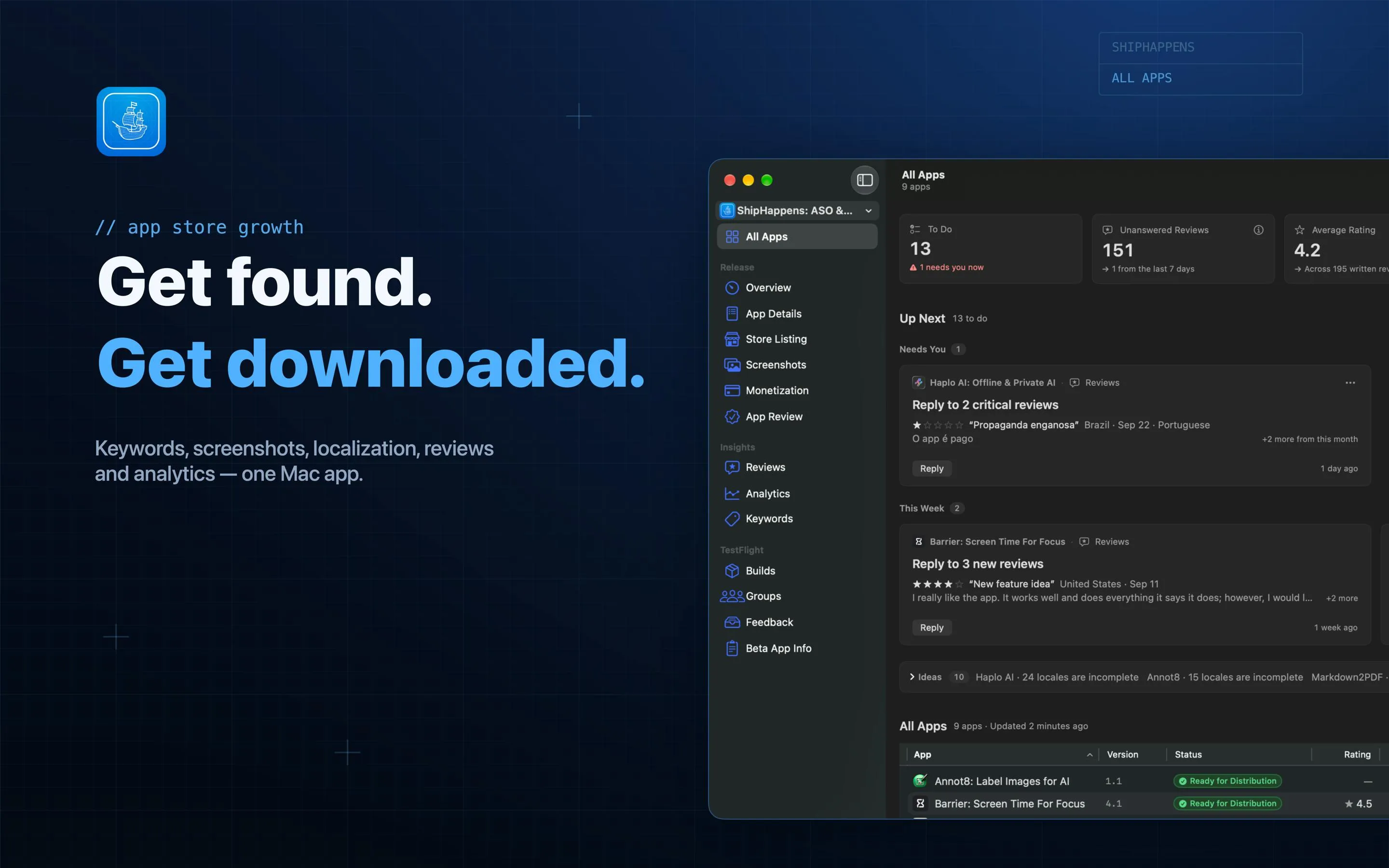 ShipHappens: A Native Mac Tool Reimagining App Store ASO Optimization