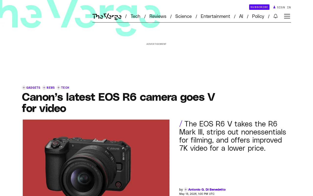 Canon EOS R6 V Review: Is This 7K Full-Frame Video Mirrorless Camera Worth It?