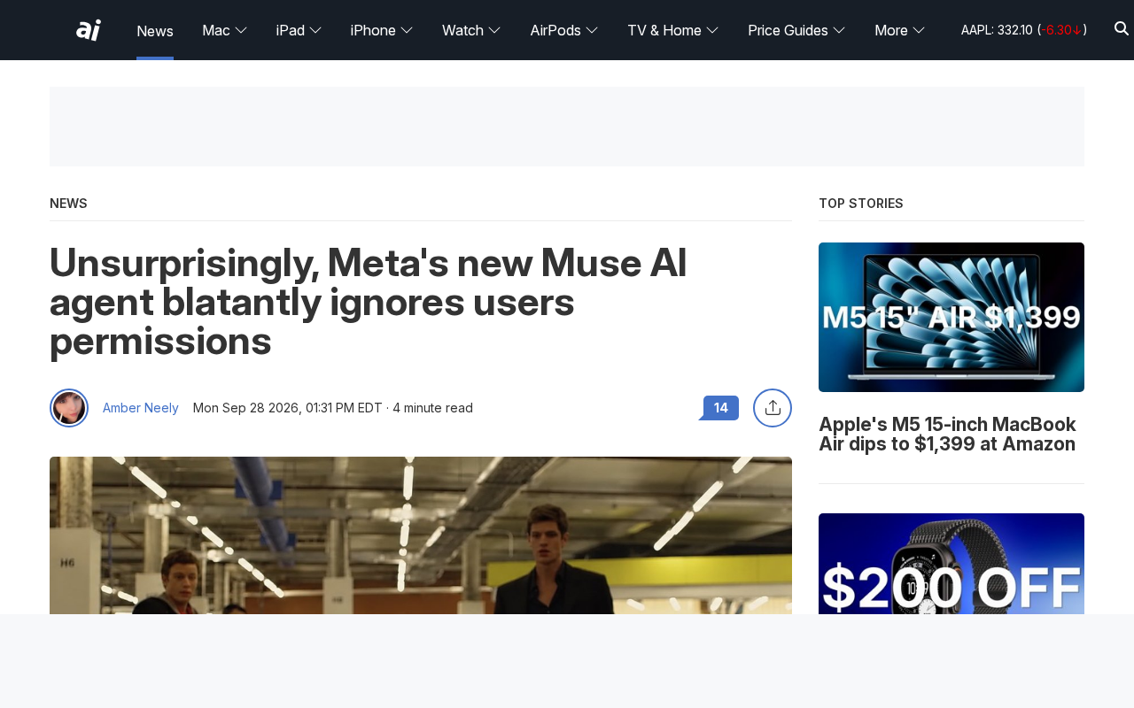 Meta新推Muse AI代理被曝无视用户权限设置