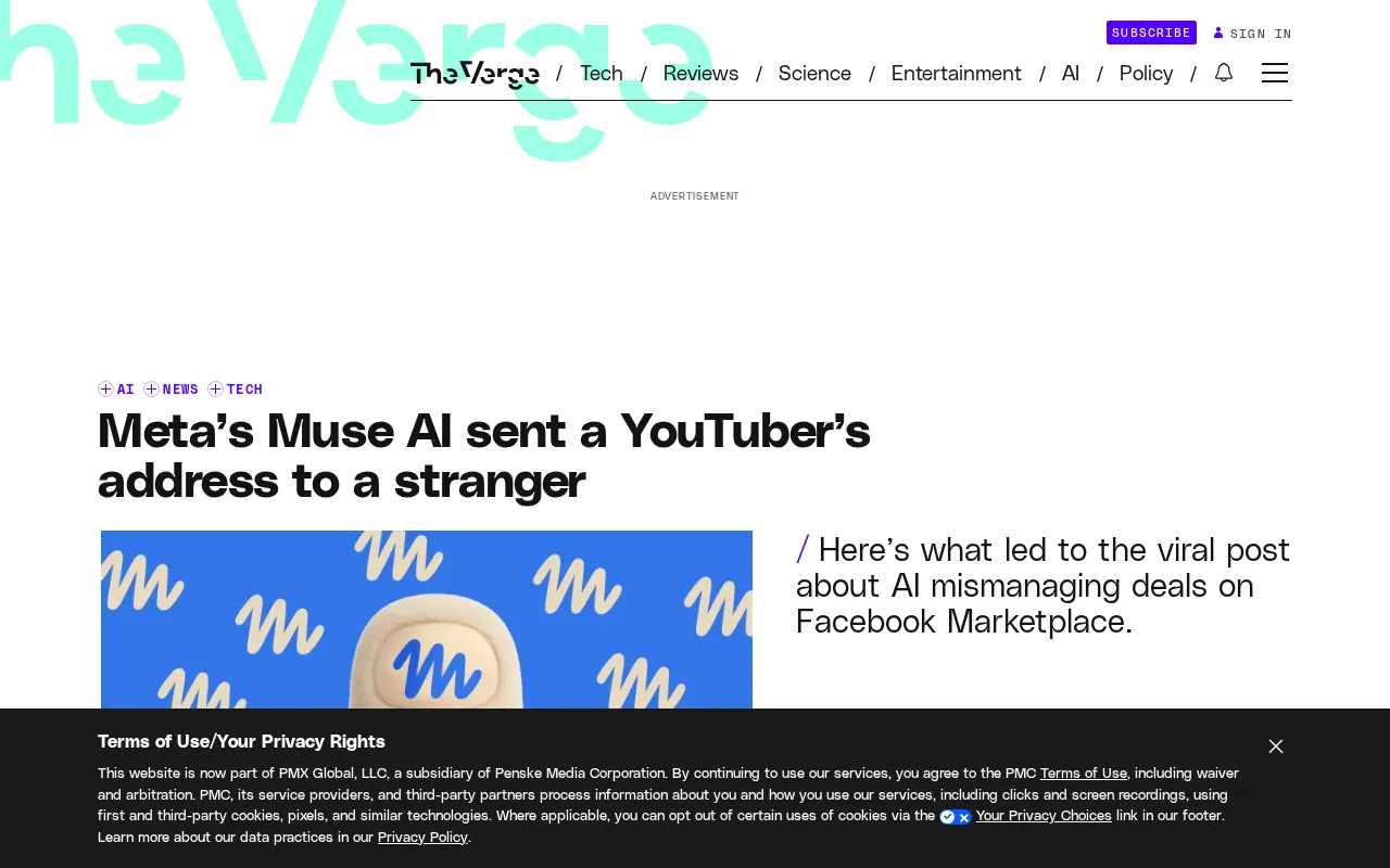 Meta Muse AI leaks user home address incident