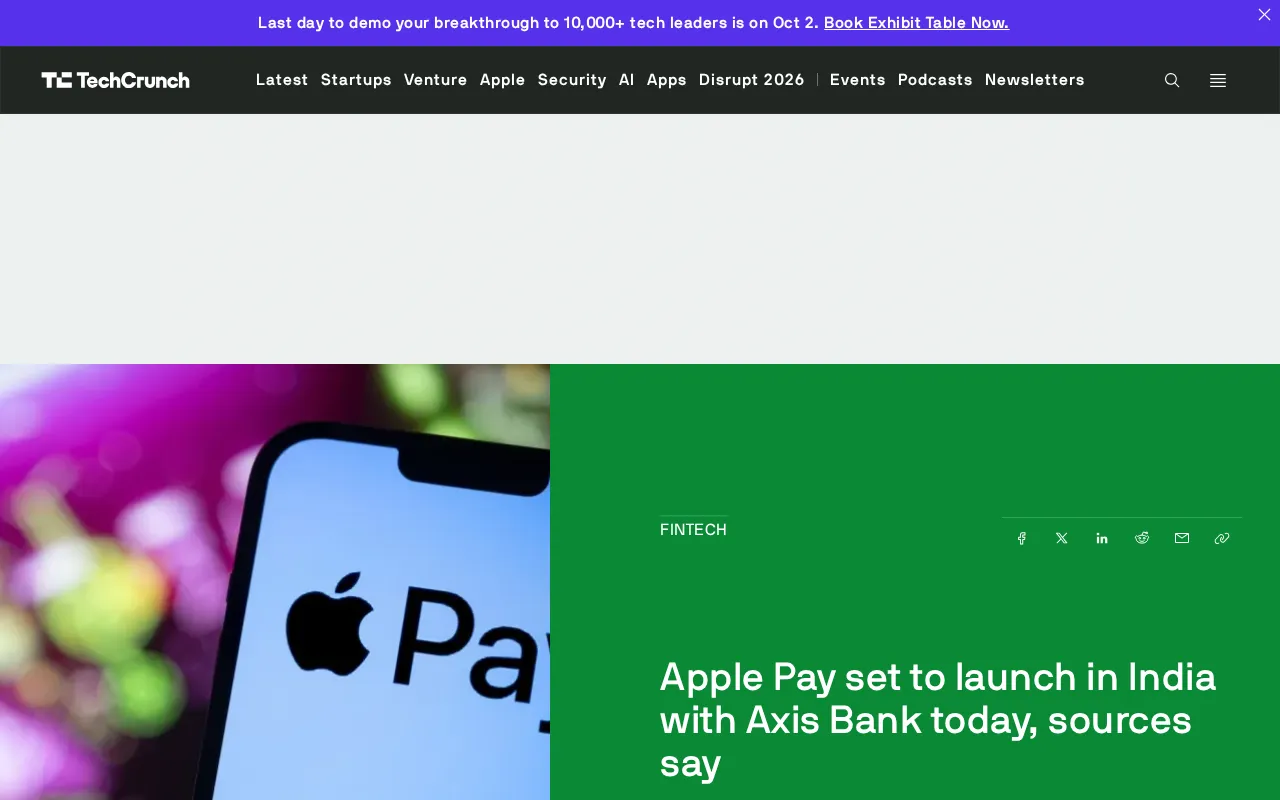 Apple Pay launches in India with Axis Bank as first partner