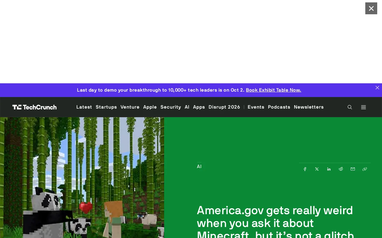 America.gov Meets Minecraft: Unpacking the Strange Behavior of a Government AI Website