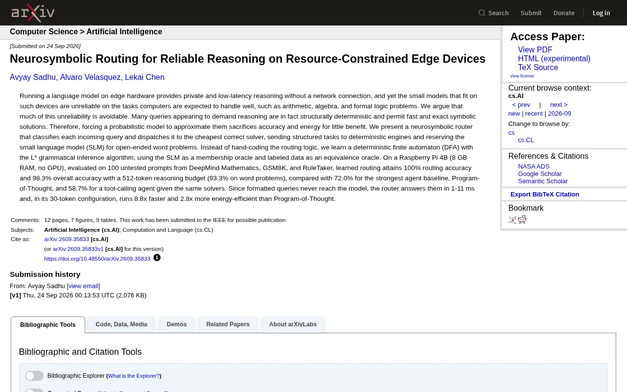 Neurosymbolic Routing: Enabling Reliable Inference on Edge Devices with Small Models