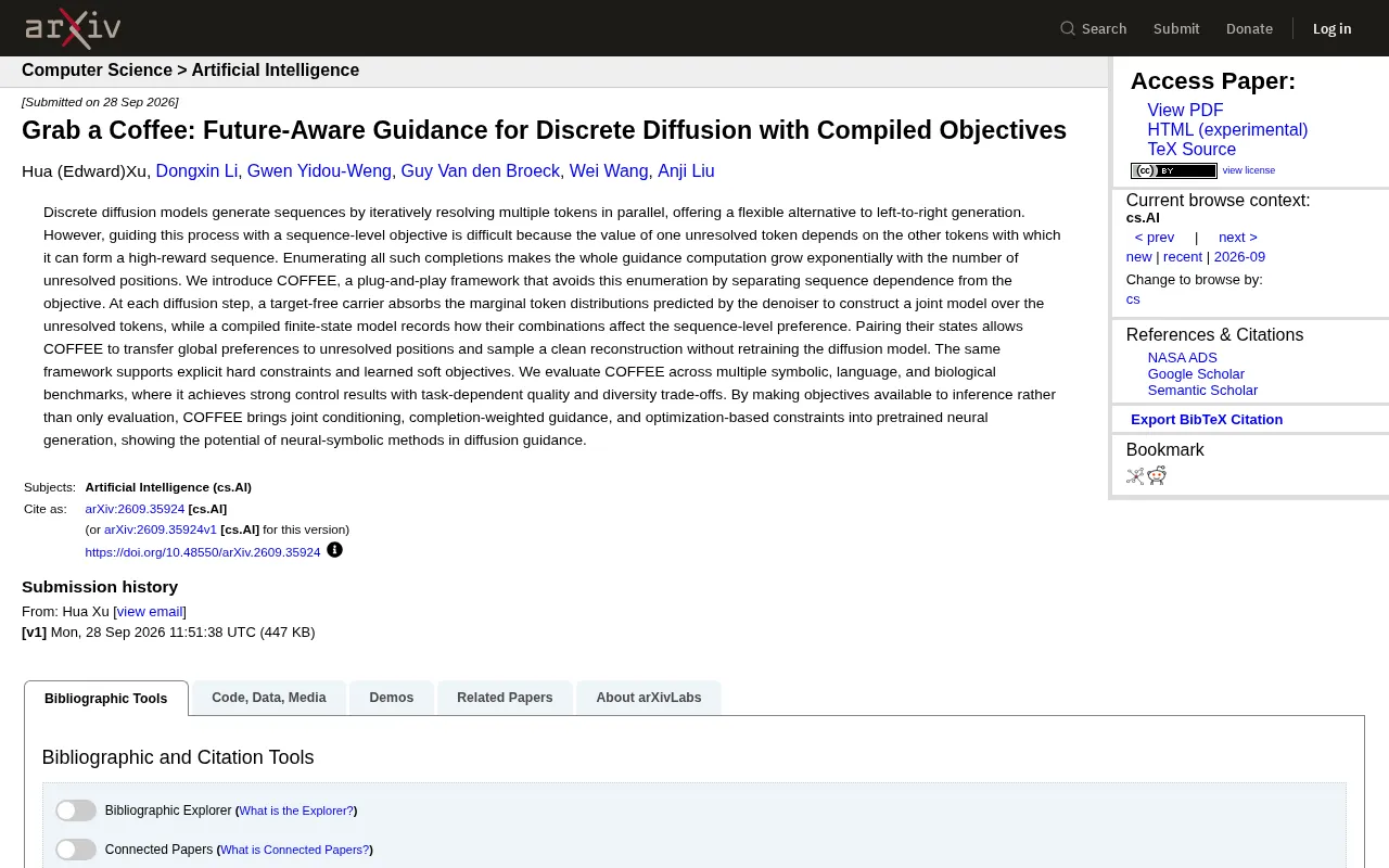COFFEE Framework: Injecting Future-Oriented Goal Guidance into Discrete Diffusion Models