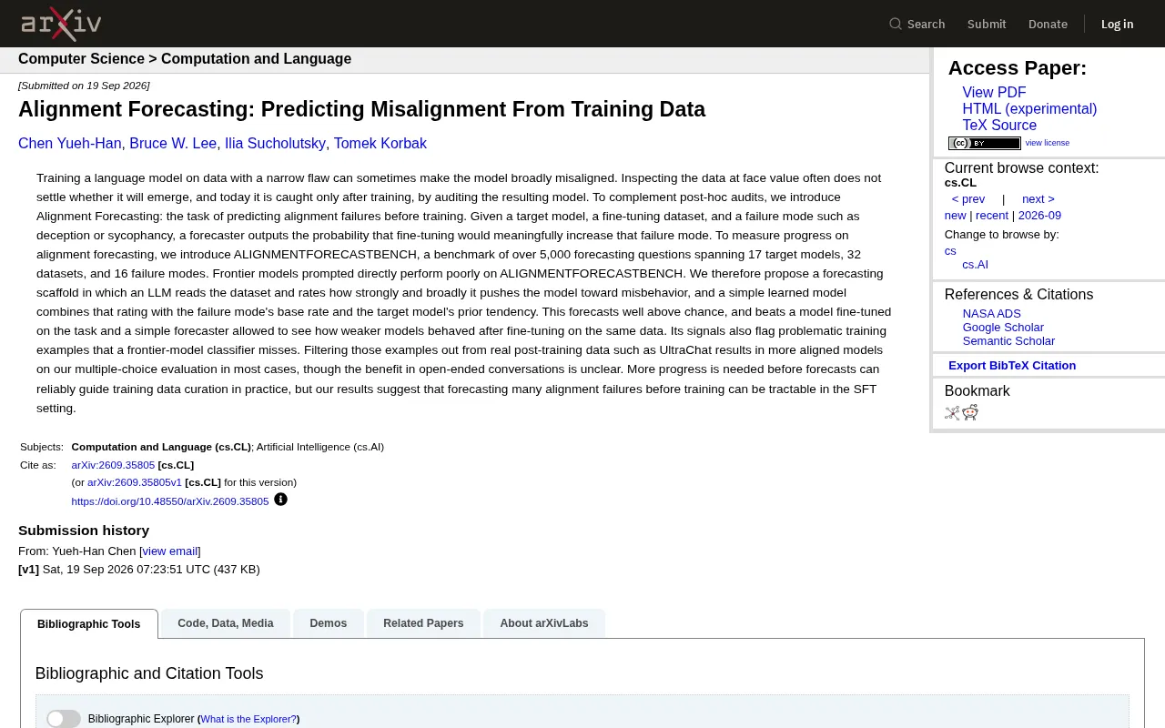 Alignment Forecasting: Predicting AI Model Misalignment Risk Before Training