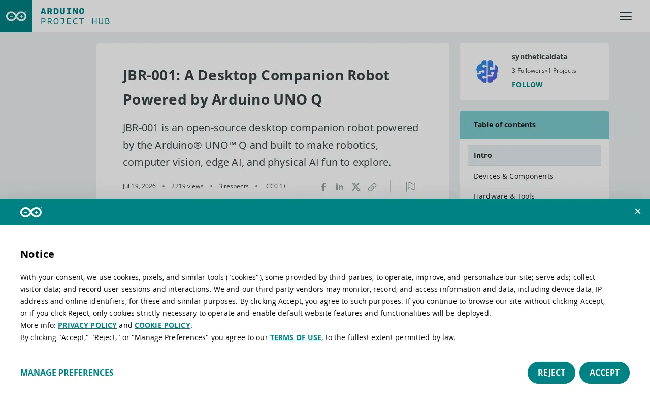 JBR-001: An Open-Source, 3D-Printable Desktop Robot Project Breakdown