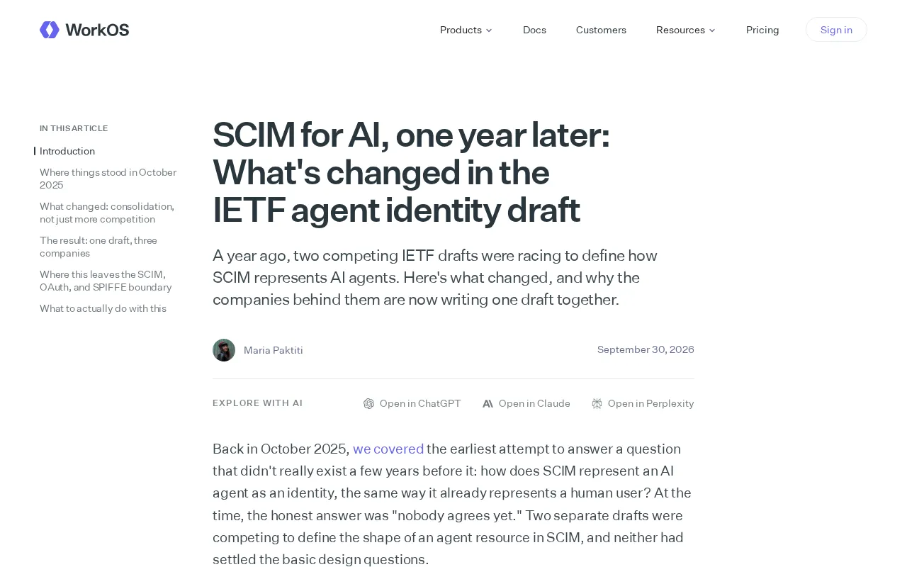 One Year of the SCIM Agent Identity Draft: Lessons from Competition to Consolidation